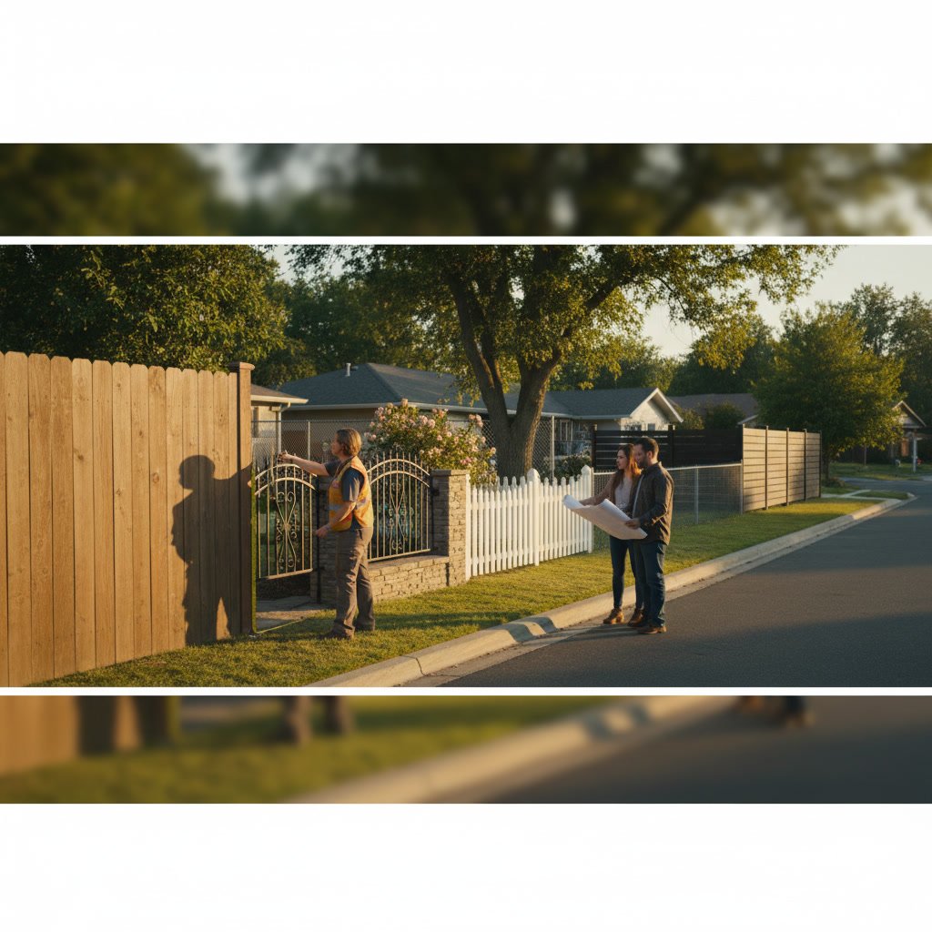 Wooden privacy fence installed in residential backyard at optimal height