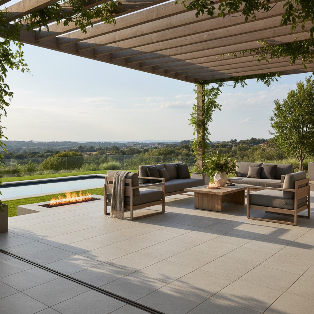 Concrete paver patio installation with base preparation