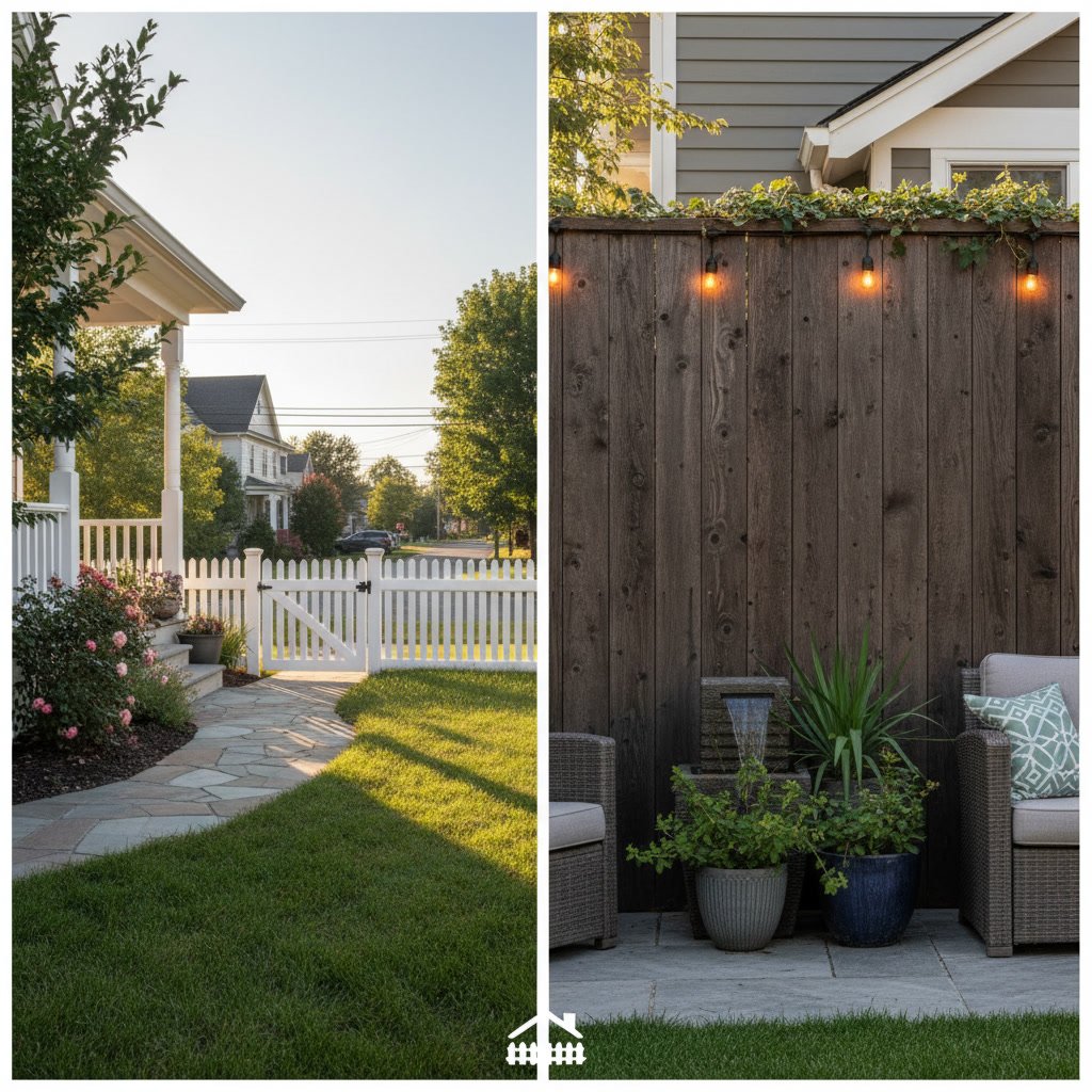 Professional fence installation showing proper height for residential privacy