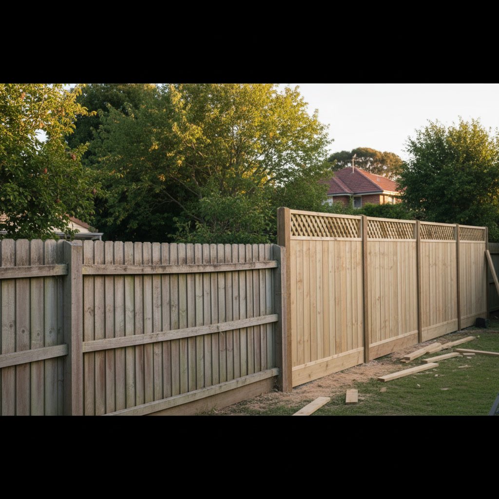 Fence privacy extension installation adding height to existing wooden fence